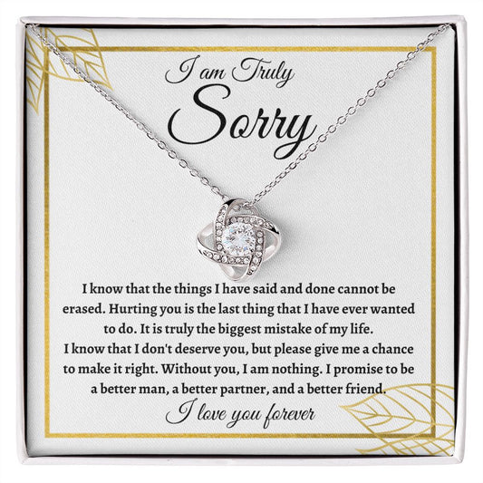 I Am Truly Sorry - Love Knot Necklace