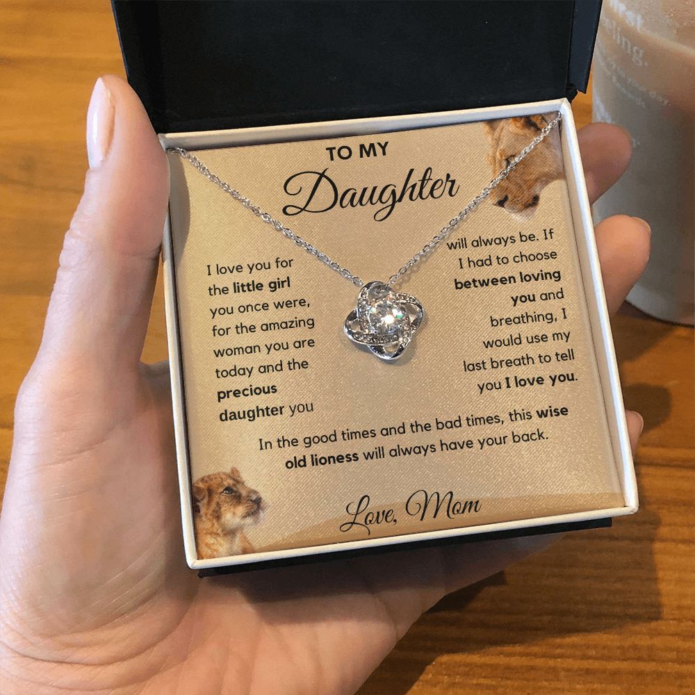 To My Daughter - Always Have Your Back - Love Knot Necklace
