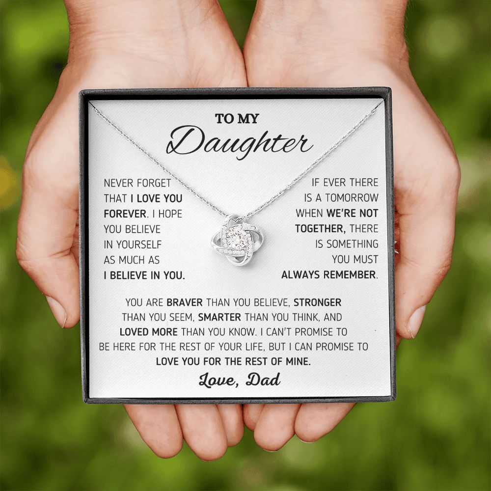 To My Beautiful Daughter - Love You Forever - Love Knot Necklace