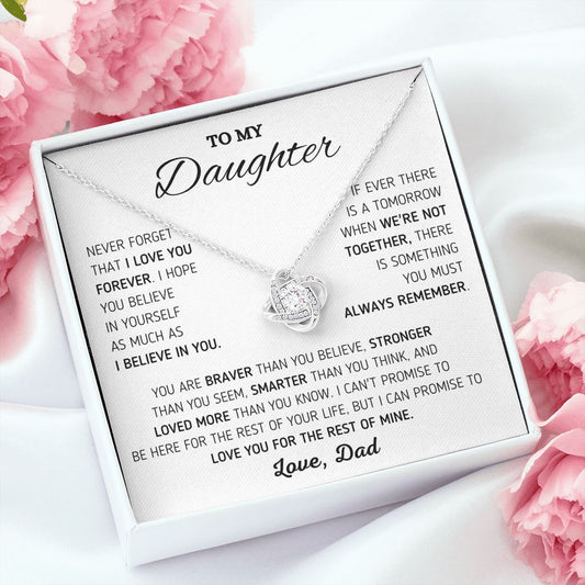 To My Beautiful Daughter - Love You Forever - Love Knot Necklace