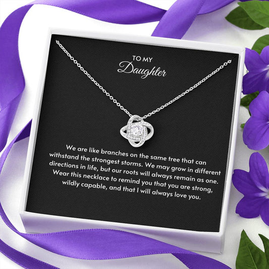 To My Daughter Directions In Life Love Knot Necklace