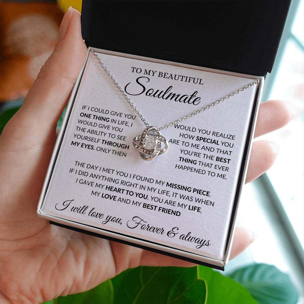 To My Beautiful Soulmate - My Love - Love Knot Necklace