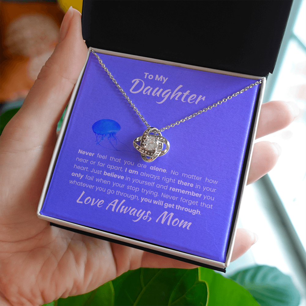 To My Daughter Love Always Mom Love Knot Necklace