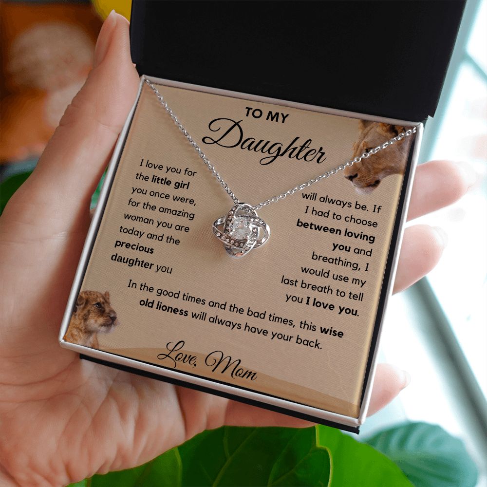 To My Daughter - Always Have Your Back - Love Knot Necklace