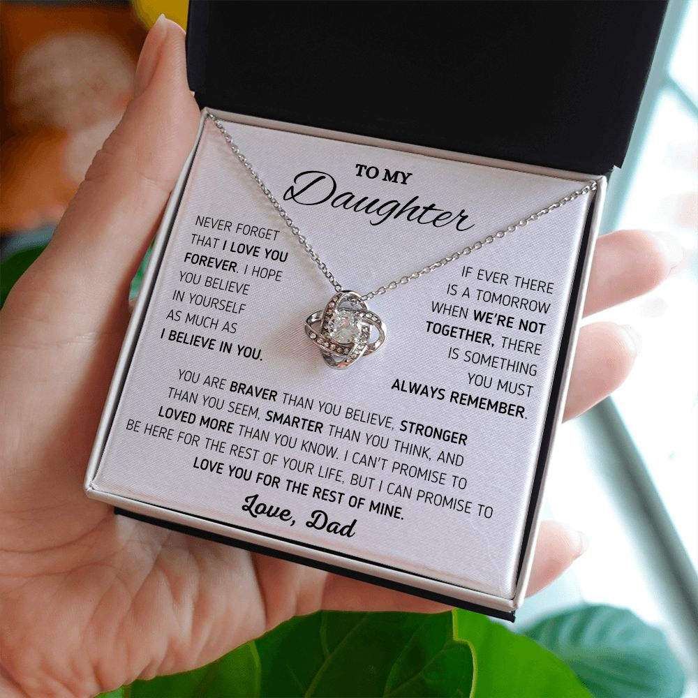 To My Beautiful Daughter - Love You Forever - Love Knot Necklace