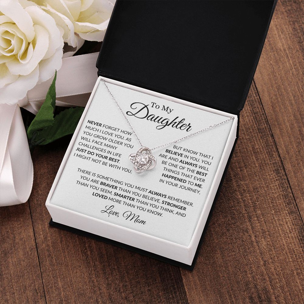 To My Daughter I Love You - Mom - Love Knot Necklace
