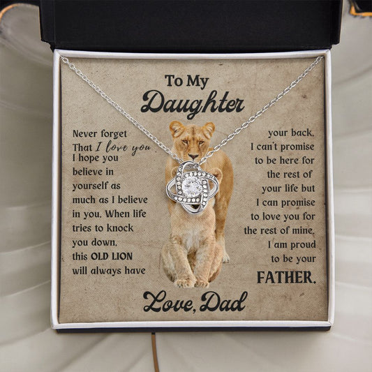 To My Daughter I Am Proud to Be Your Father Love Knot Necklace