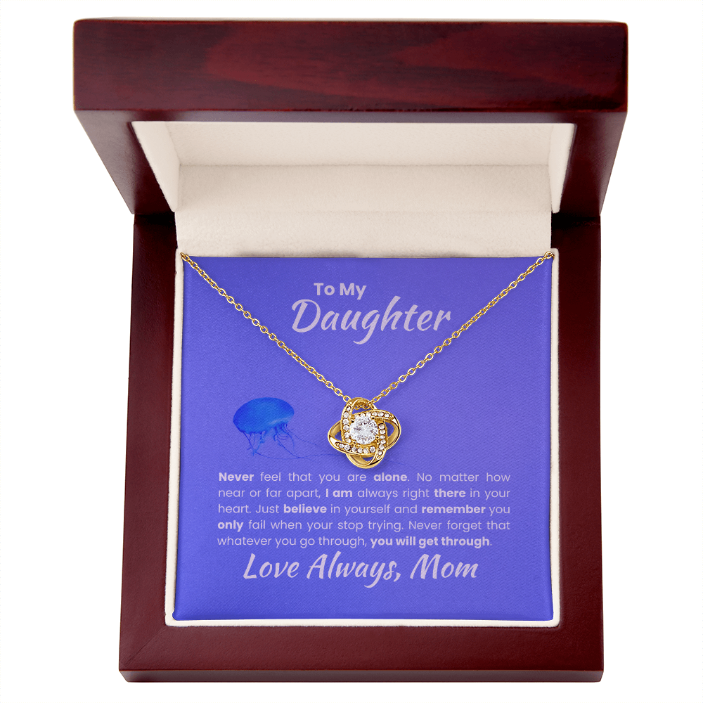 To My Daughter Love Always Mom Love Knot Necklace