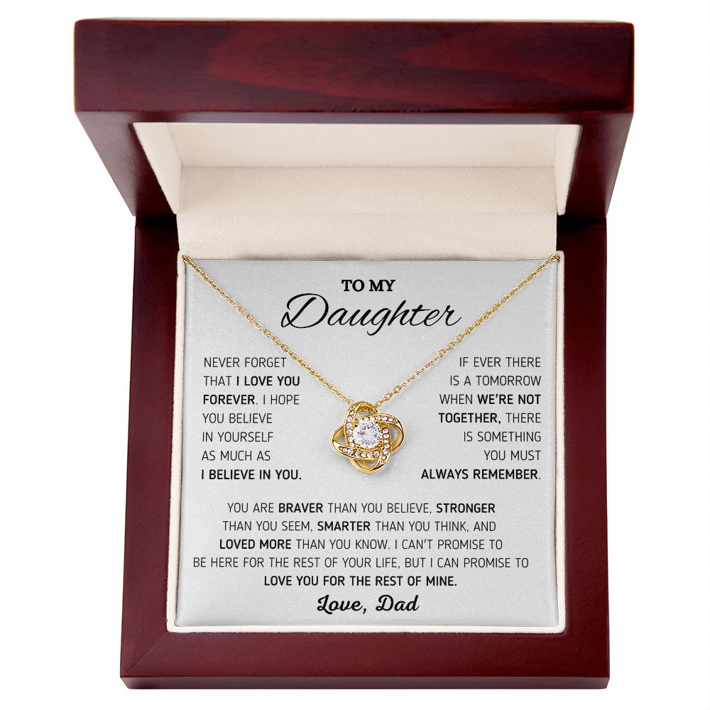 To My Beautiful Daughter - Love You Forever - Love Knot Necklace