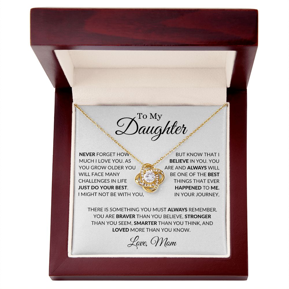 To My Daughter I Love You - Mom - Love Knot Necklace