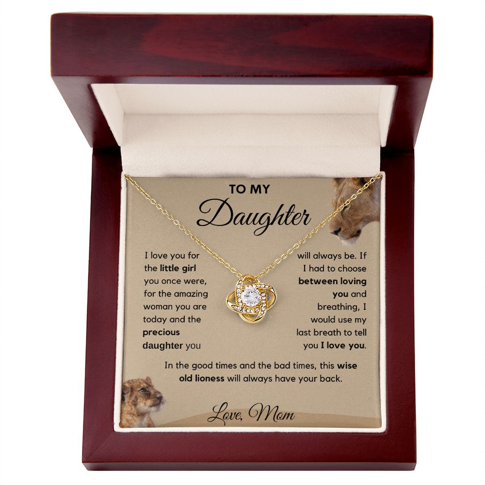 To My Daughter - Always Have Your Back - Love Knot Necklace
