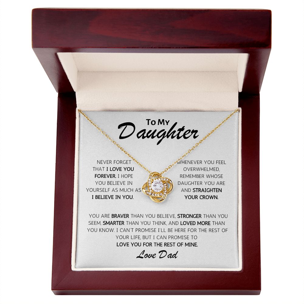 To My Daughter Remember Whose Daughter You Are - Dad - Love Knot Necklace