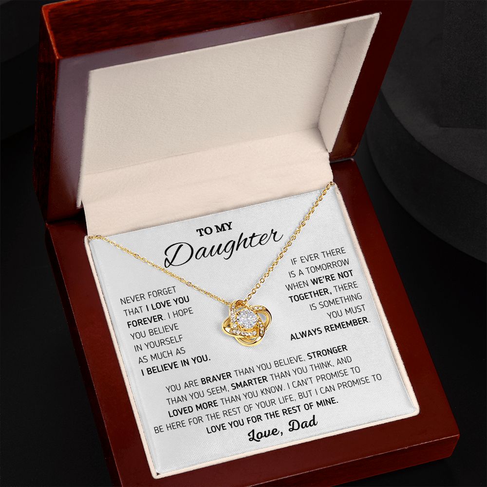 To My Beautiful Daughter - Love You Forever - Love Knot Necklace