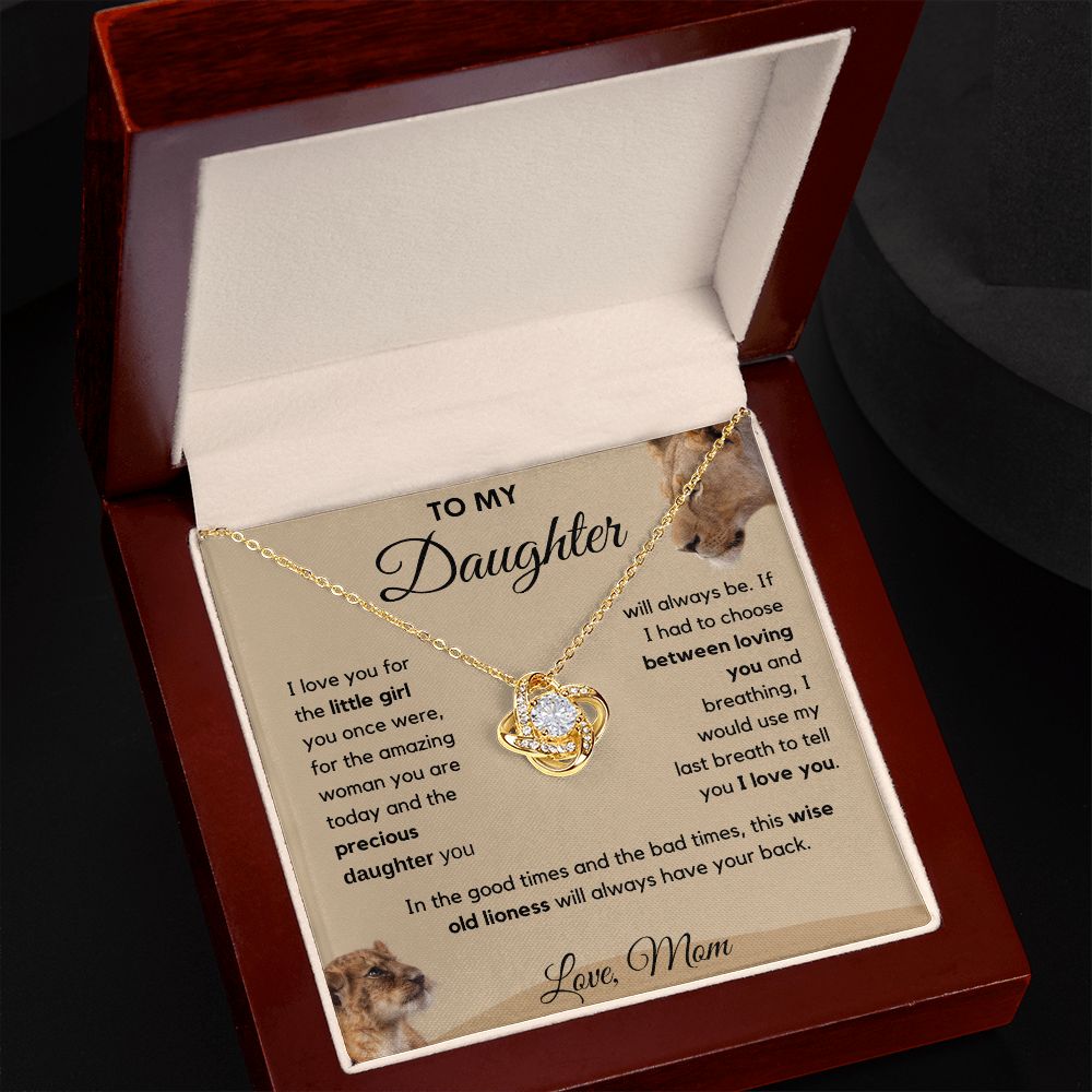 To My Daughter - Always Have Your Back - Love Knot Necklace