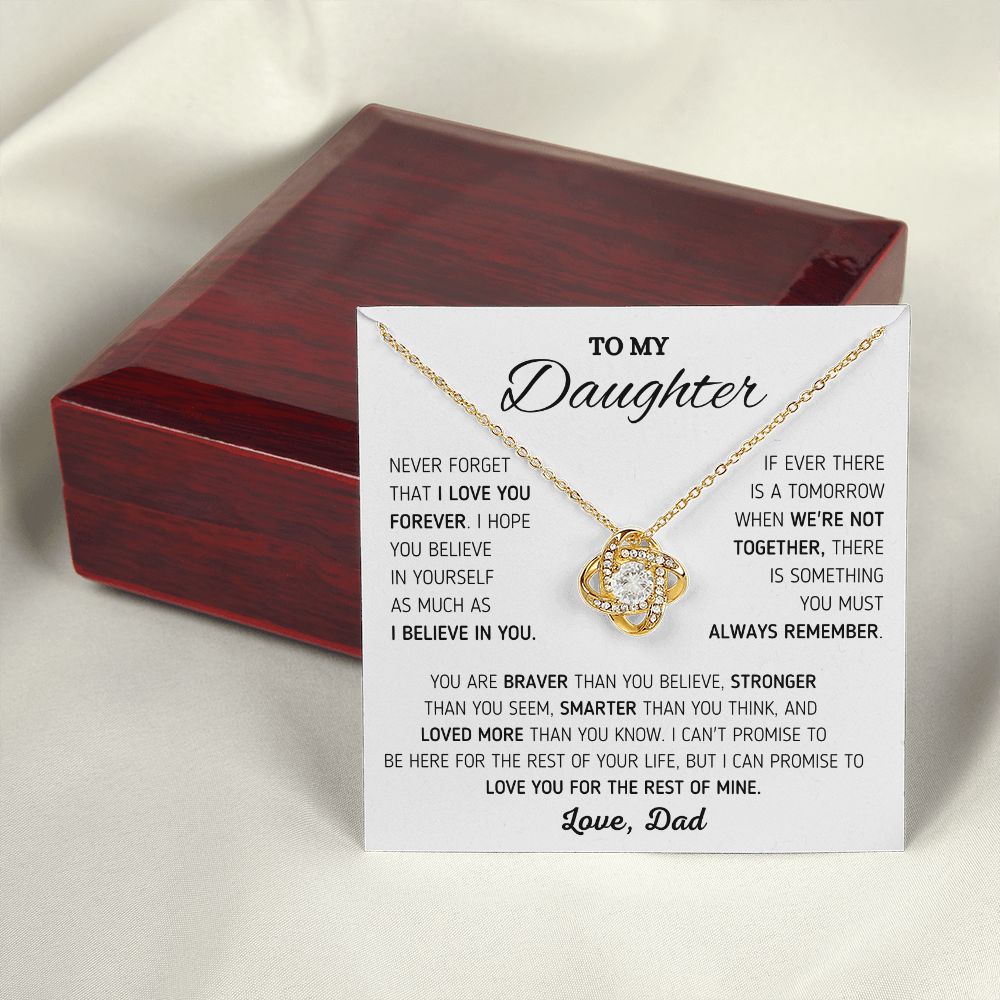 To My Beautiful Daughter - Love You Forever - Love Knot Necklace