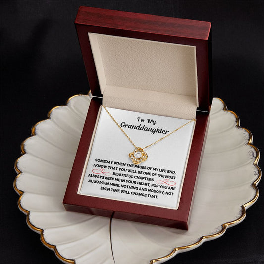 To My Granddaughter - Pages of My Life - Love Knot Necklace