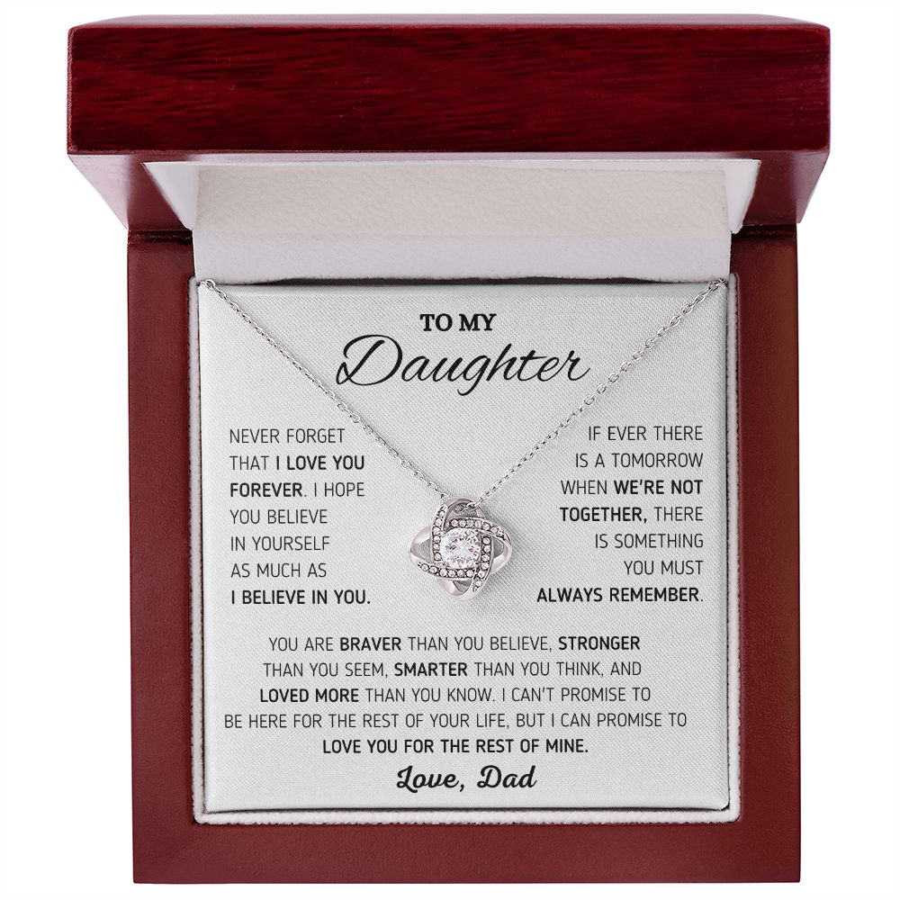 To My Beautiful Daughter - Love You Forever - Love Knot Necklace