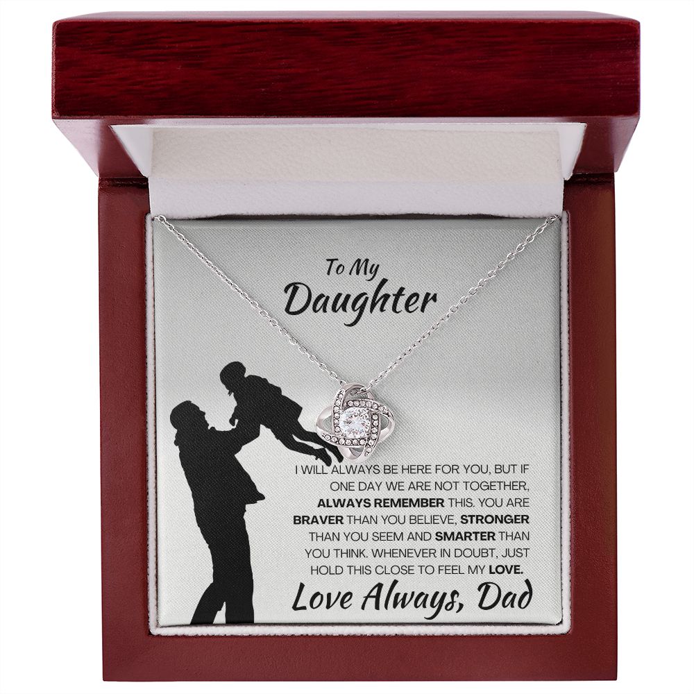 To My Daughter My Love Love Always Dad Love Knot Necklace