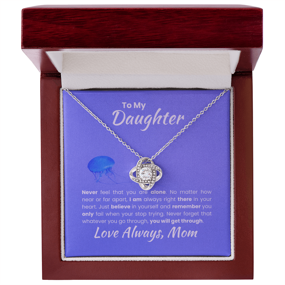 To My Daughter Love Always Mom Love Knot Necklace