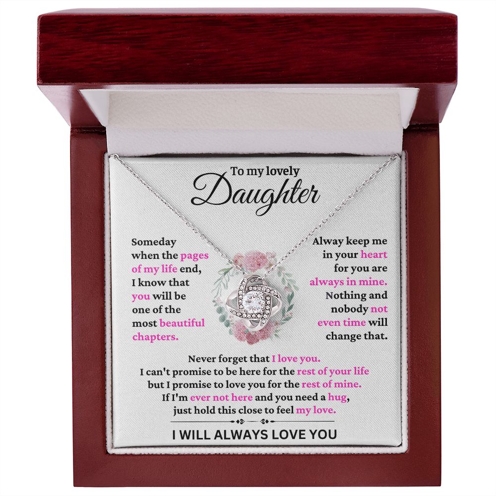 To My Lovely Daughter - I Promise - Love Knot Necklace