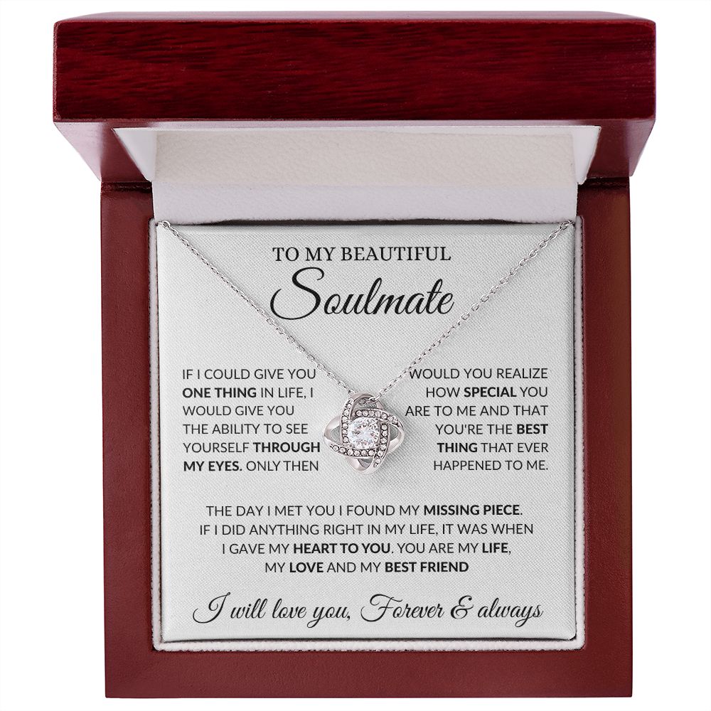 To My Beautiful Soulmate - My Love - Love Knot Necklace