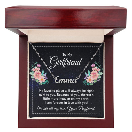 To My Girlfriend - Forever In Love - Personalized Name Necklace