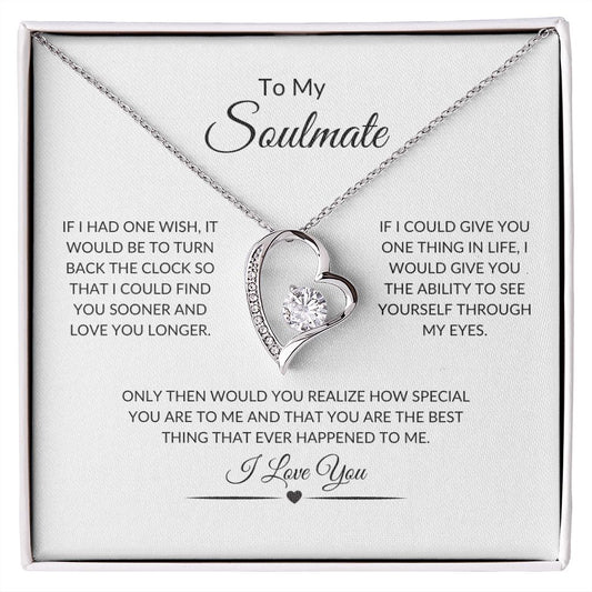 To My Soulmate One Wish Forever Love Necklace