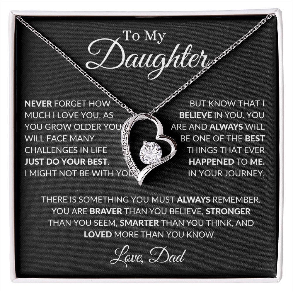 To My Daughter I Love You - Dad - Forever Love Necklace