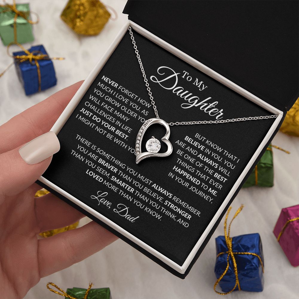 To My Daughter I Love You - Dad - Forever Love Necklace
