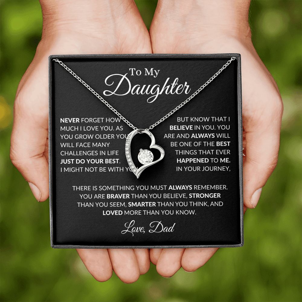 To My Daughter I Love You - Dad - Forever Love Necklace