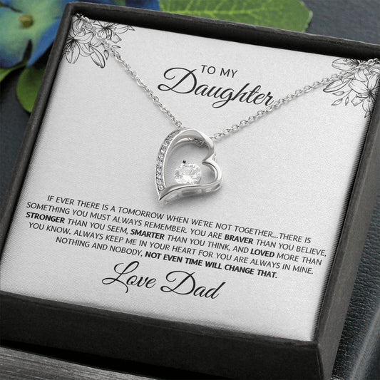 To My Daughter Always In My Heart Forever Love Necklace