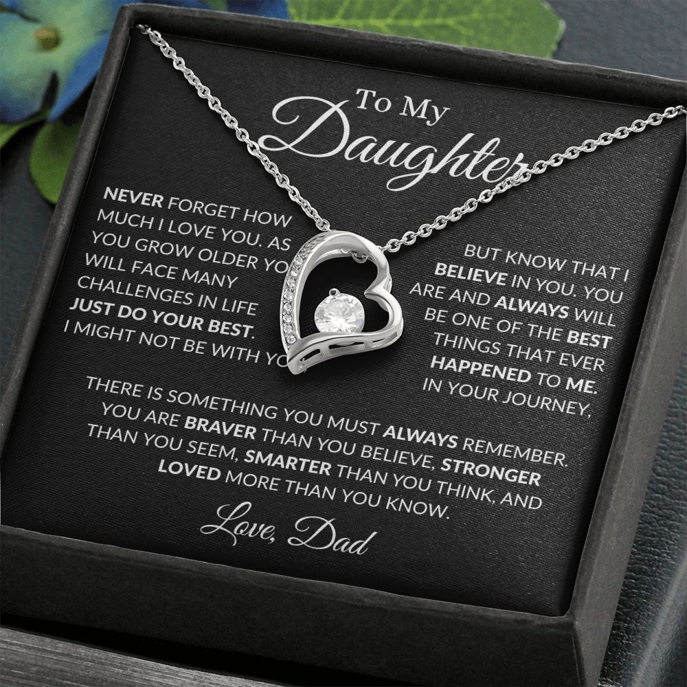 To My Daughter I Love You - Dad - Forever Love Necklace