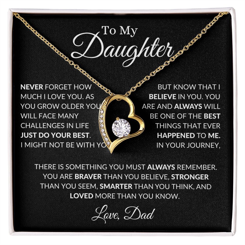 To My Daughter I Love You - Dad - Forever Love Necklace