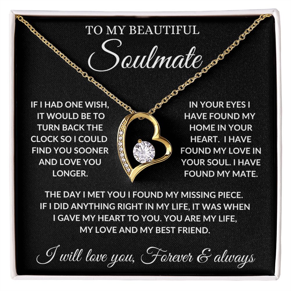 To My Soulmate - In Your Heart - Forever Love Necklace