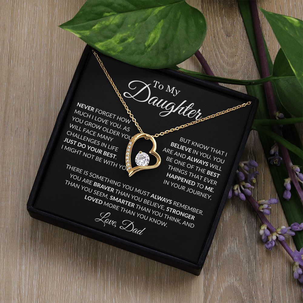 To My Daughter I Love You - Dad - Forever Love Necklace
