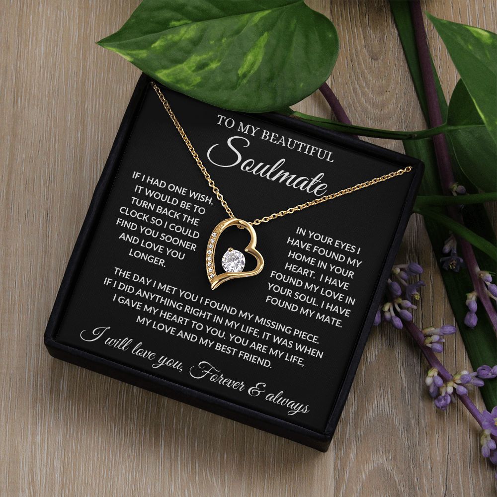 To My Soulmate - In Your Heart - Forever Love Necklace