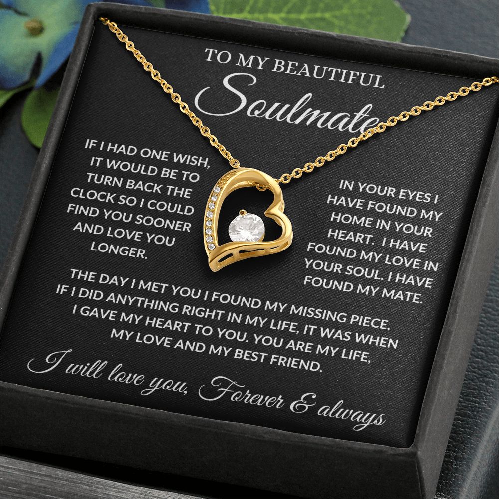 To My Soulmate - In Your Heart - Forever Love Necklace
