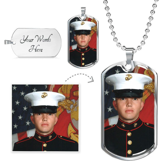 Custom Photo Text Engraving Dog Tag